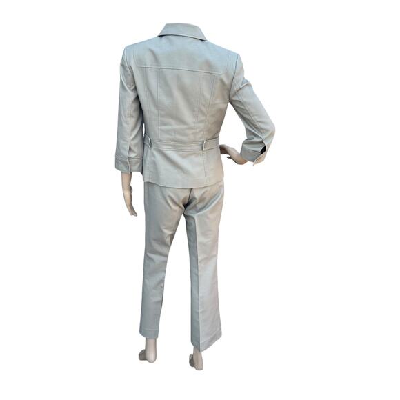 T Tahari 6 Business Suit Set Jacket & Pants 2PC Safari Utility Straight Leg - Picture 8 of 16